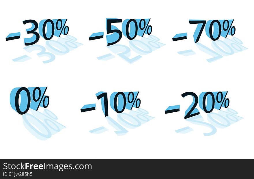 Vector 3D sale discount stamp labels