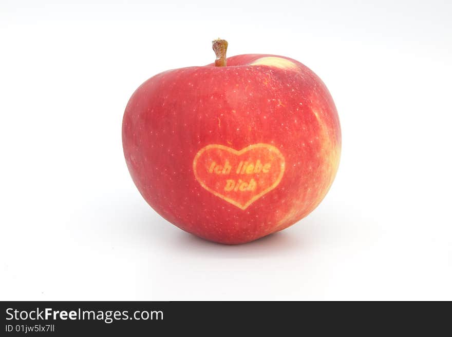 An Apple with the Spelling I love you on it. An Apple with the Spelling I love you on it.