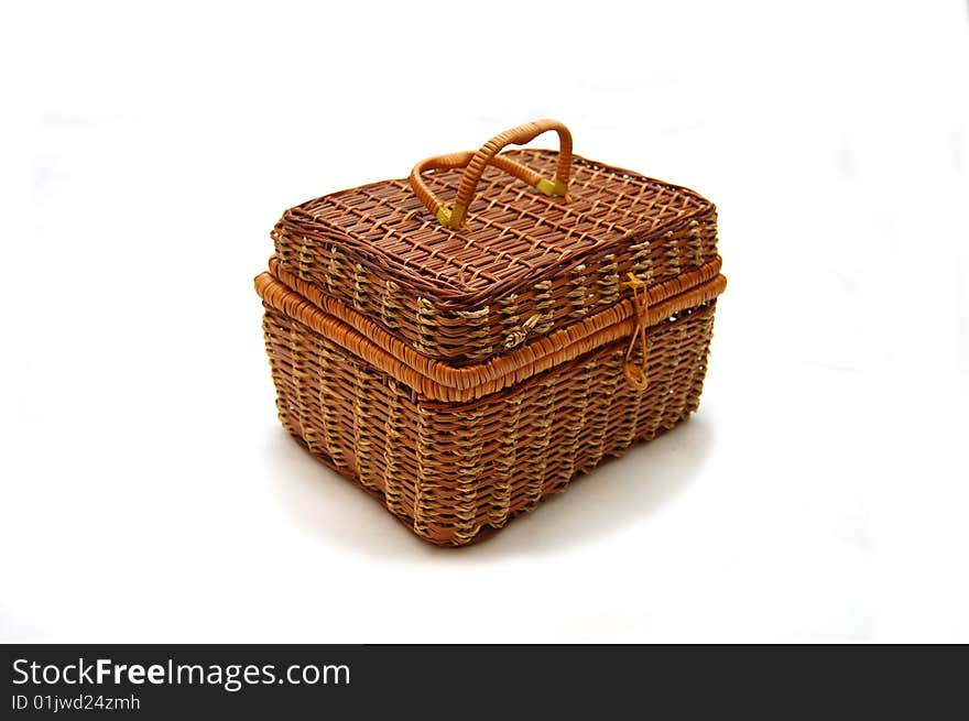 Nice wicker wooden rectangular basket