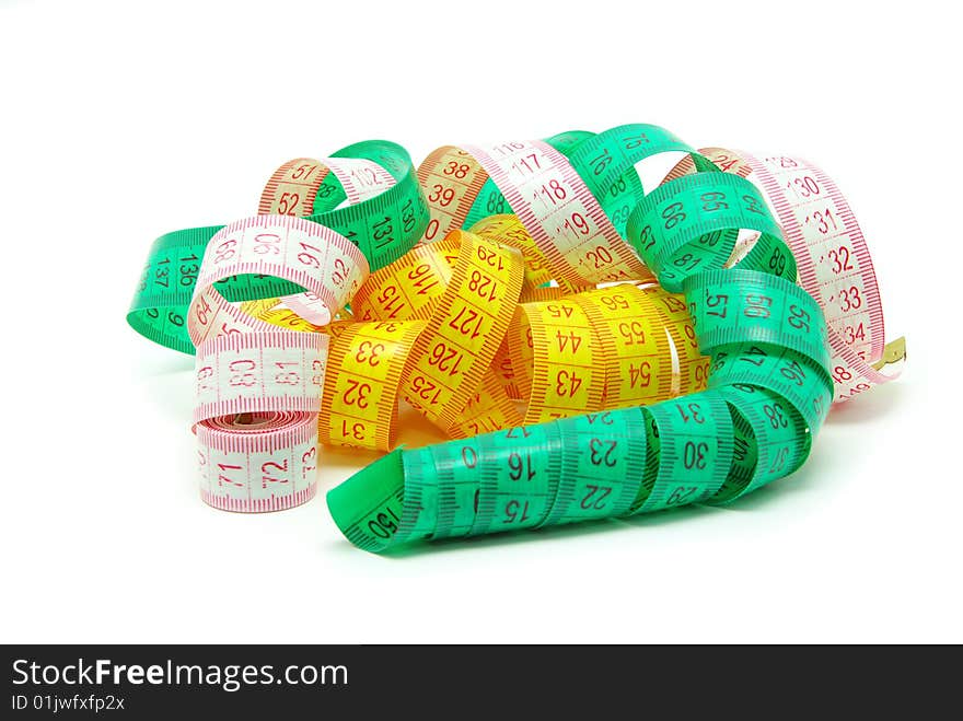 Measuring tape isolated on a white background