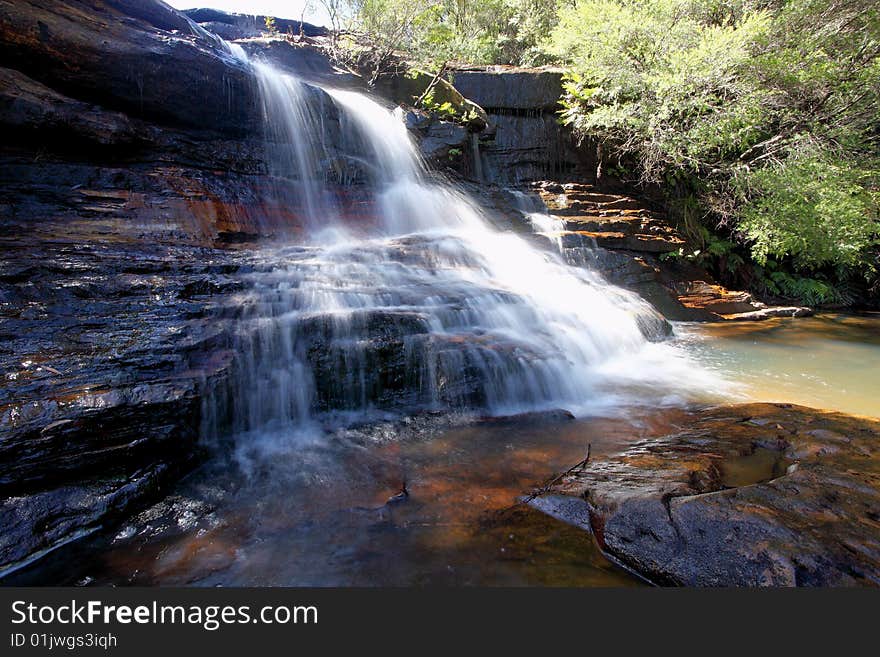 One of many waterfalls in Blue Mountains NSW Australia place is called Wentworth Falls. One of many waterfalls in Blue Mountains NSW Australia place is called Wentworth Falls