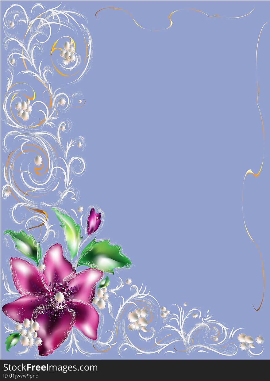 Abstract background made of flower and curls. Abstract background made of flower and curls