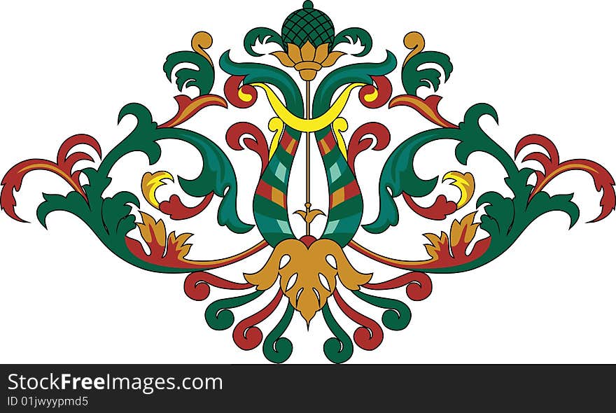 Vector illustration of color element Russian pattern