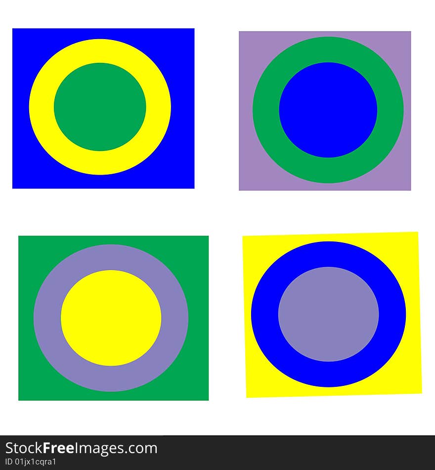 Pop Art Circles On Square