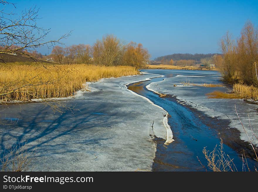 River made a brook as spring came. River made a brook as spring came