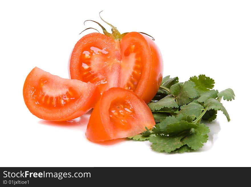 Tomato isolated on white.