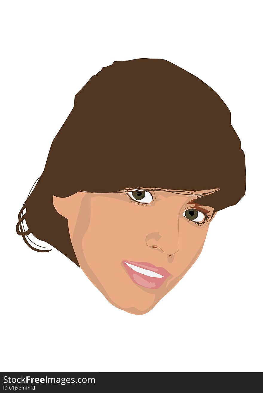 Vector illustration of a beautiful girl next door. Vector illustration of a beautiful girl next door.