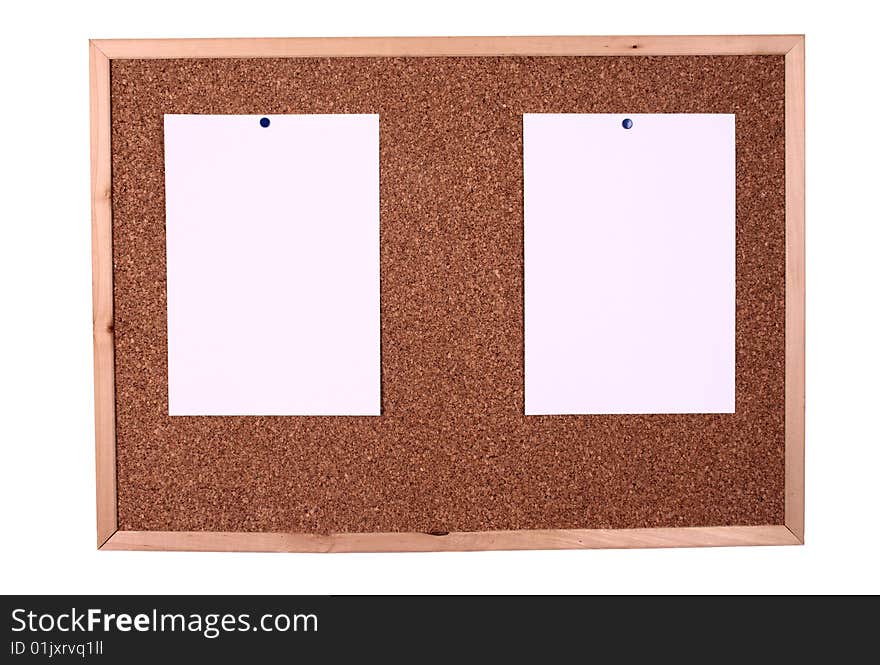 Wooden board with a blank paper note