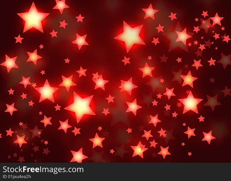 Golden red stars background, holidays theme. Golden red stars background, holidays theme