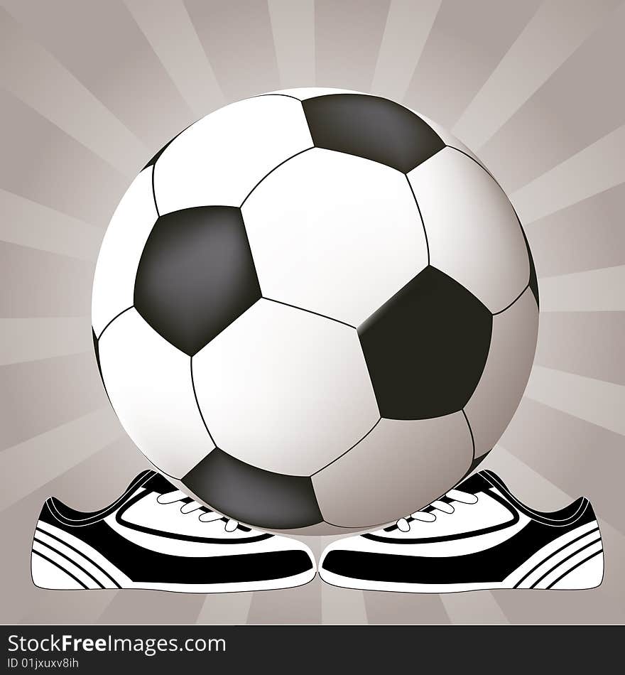 Soccer design with ball and shoes, vector illustration