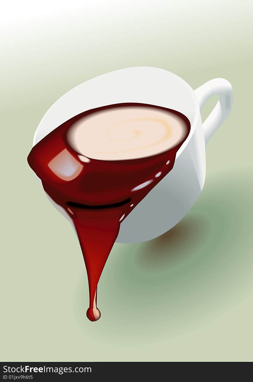 Cup of chocolate. Vector illustration.