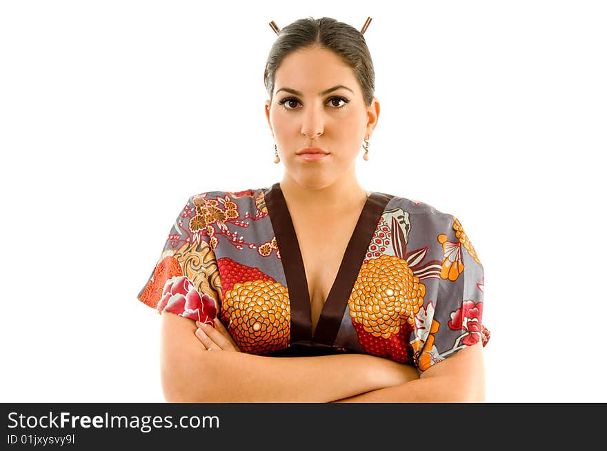 Pretty Young Woman In Kimono