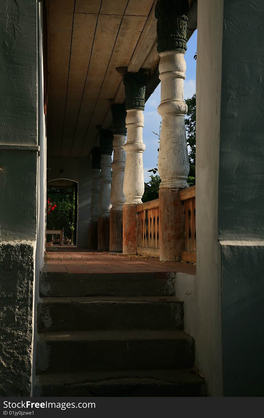 A beautiful arcade in a very old provincial house.