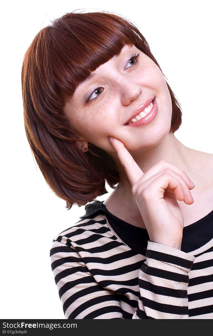 Laughing girl in a T-shirt