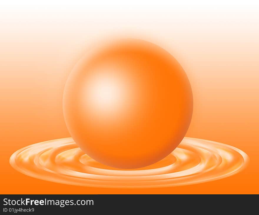 Orange Ball In The Liquid