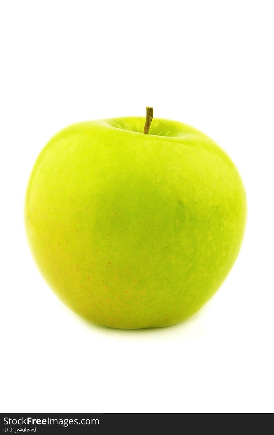 Green apple on a white background