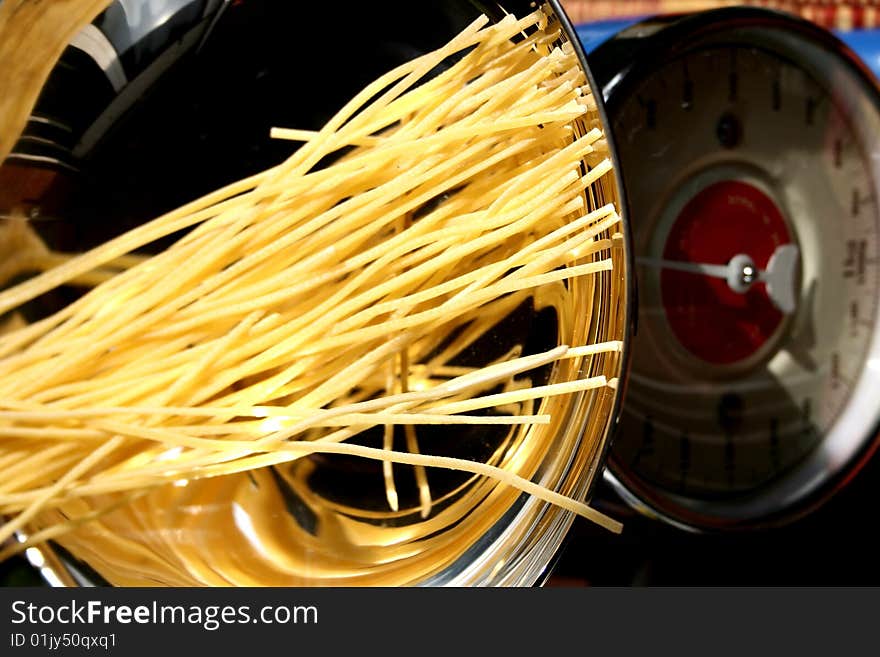 Handmade spaghetti, typical italian pasta