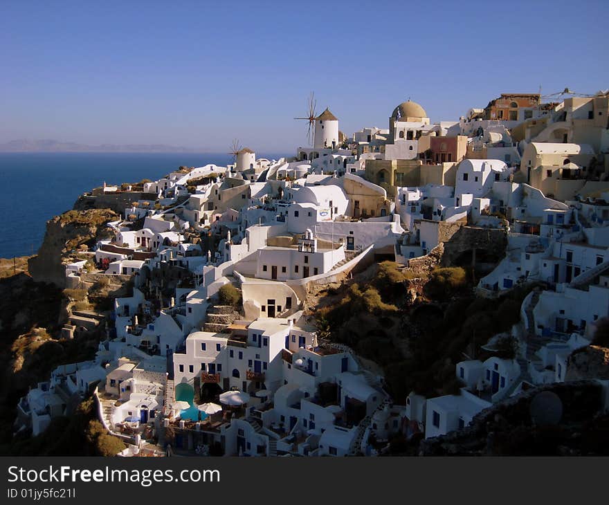 Views of village of Oia insantorini island, Greece