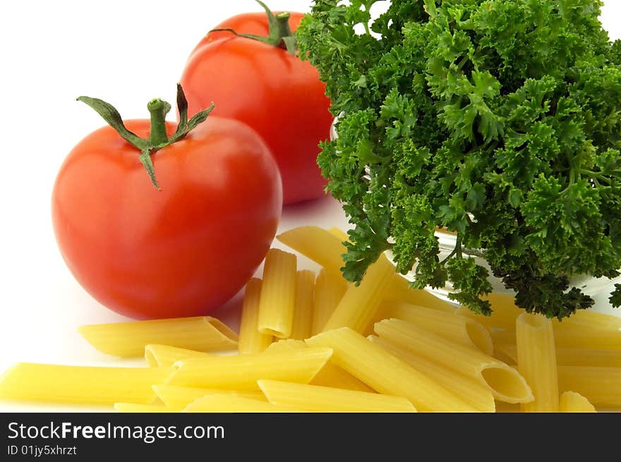 Pasta with tomate and parsley