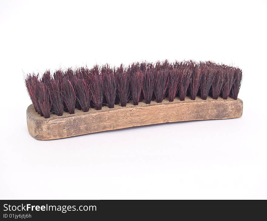 Shoe shine brush photography on a white background