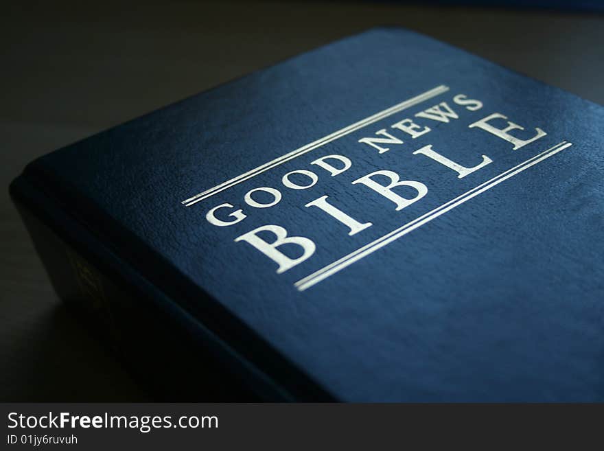 Close up of front cover of the Bible