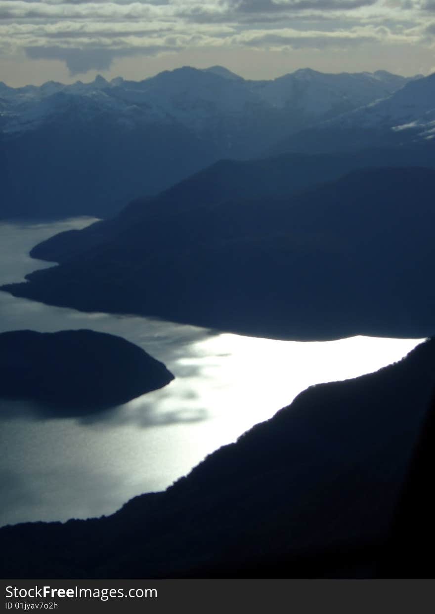 Milford Sound, storm clearing in the late evening. Milford Sound, storm clearing in the late evening