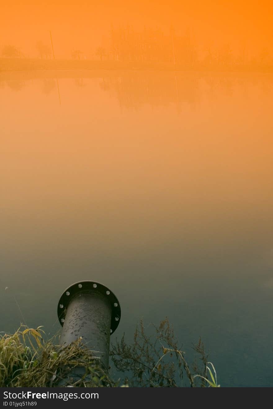 Foggy morning and non-urban scene in southern Poland