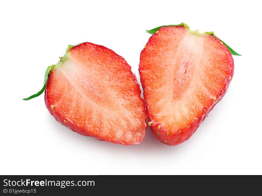 Close up of Korea strawberry over white background.