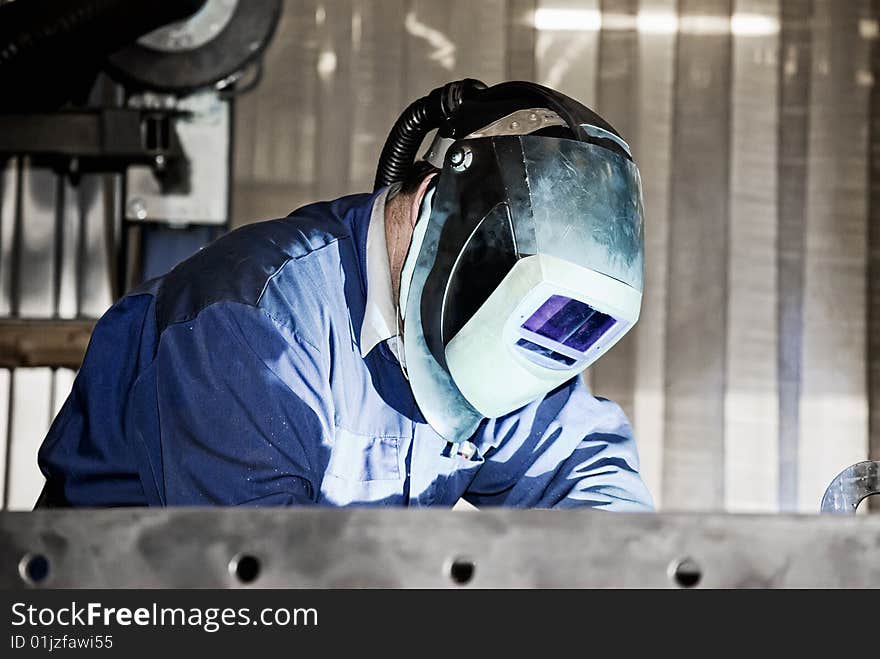 Welder at work