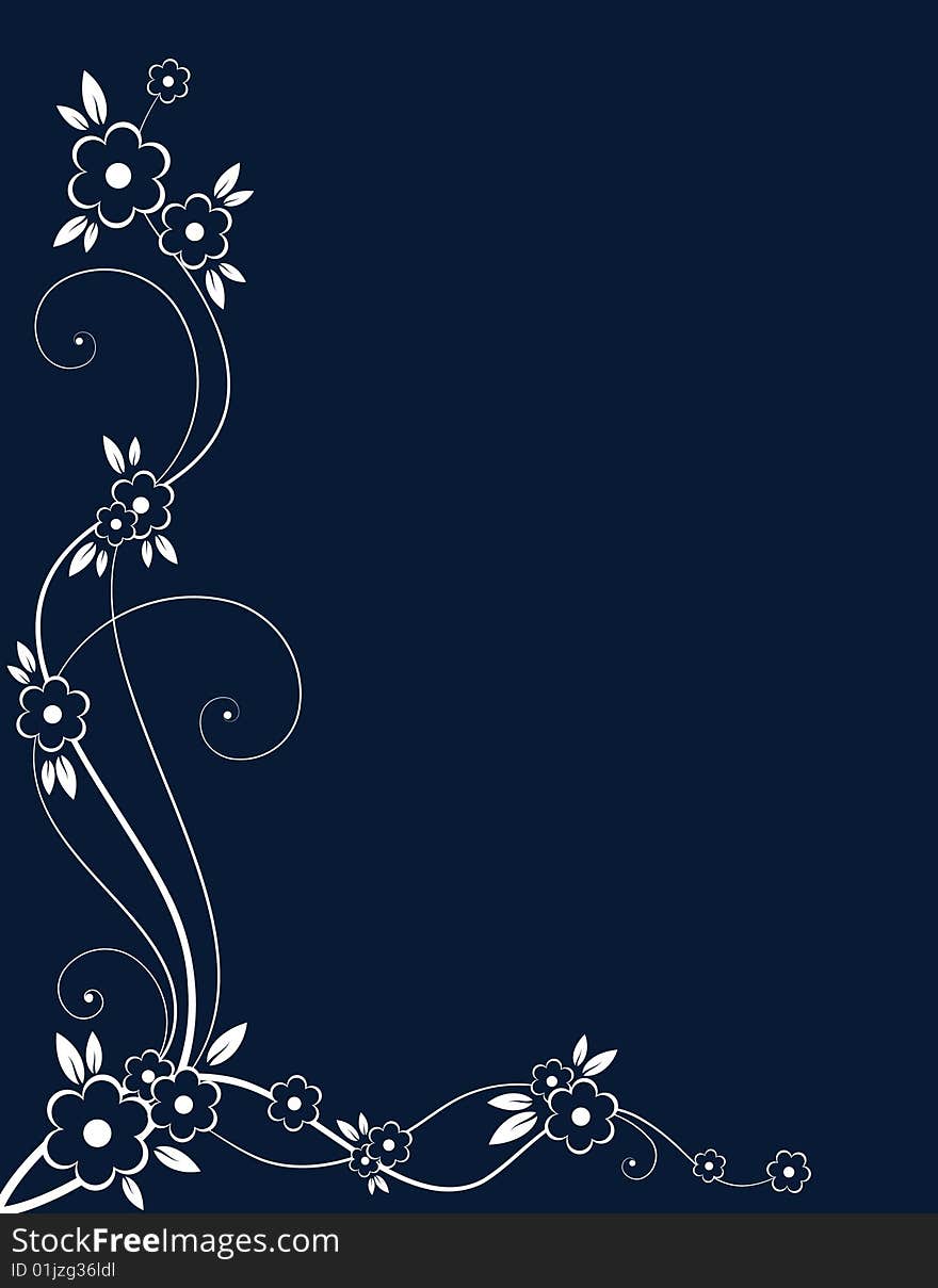 Beautifull summer blue floral background