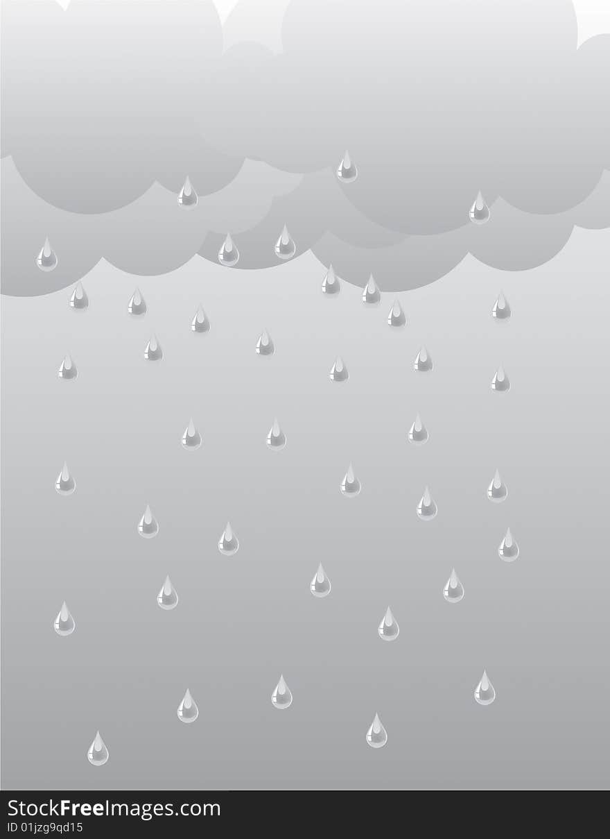 Illustration of cloudy weather and rain. Illustration of cloudy weather and rain