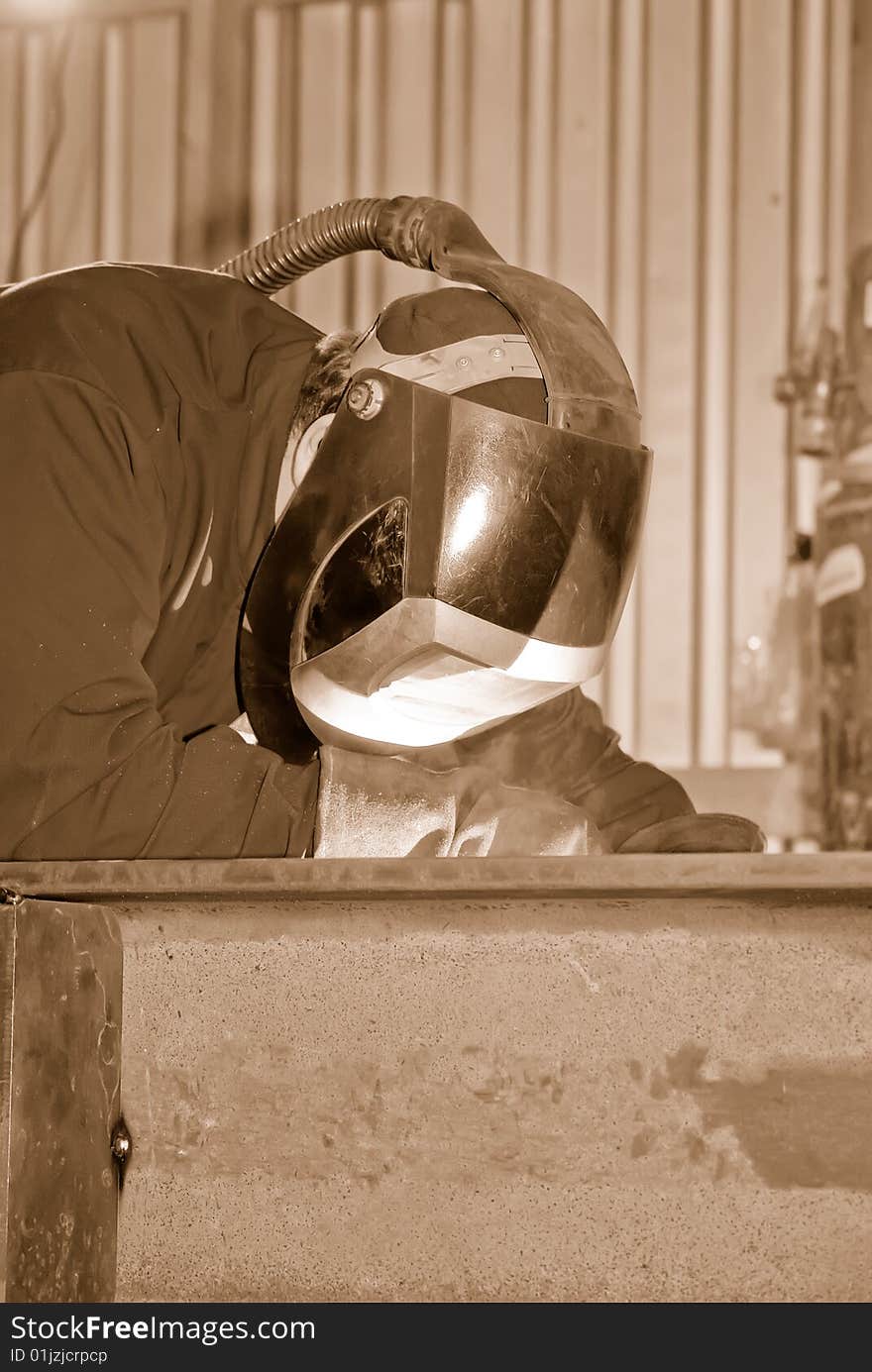 Industrial image welder at work. Industrial image welder at work