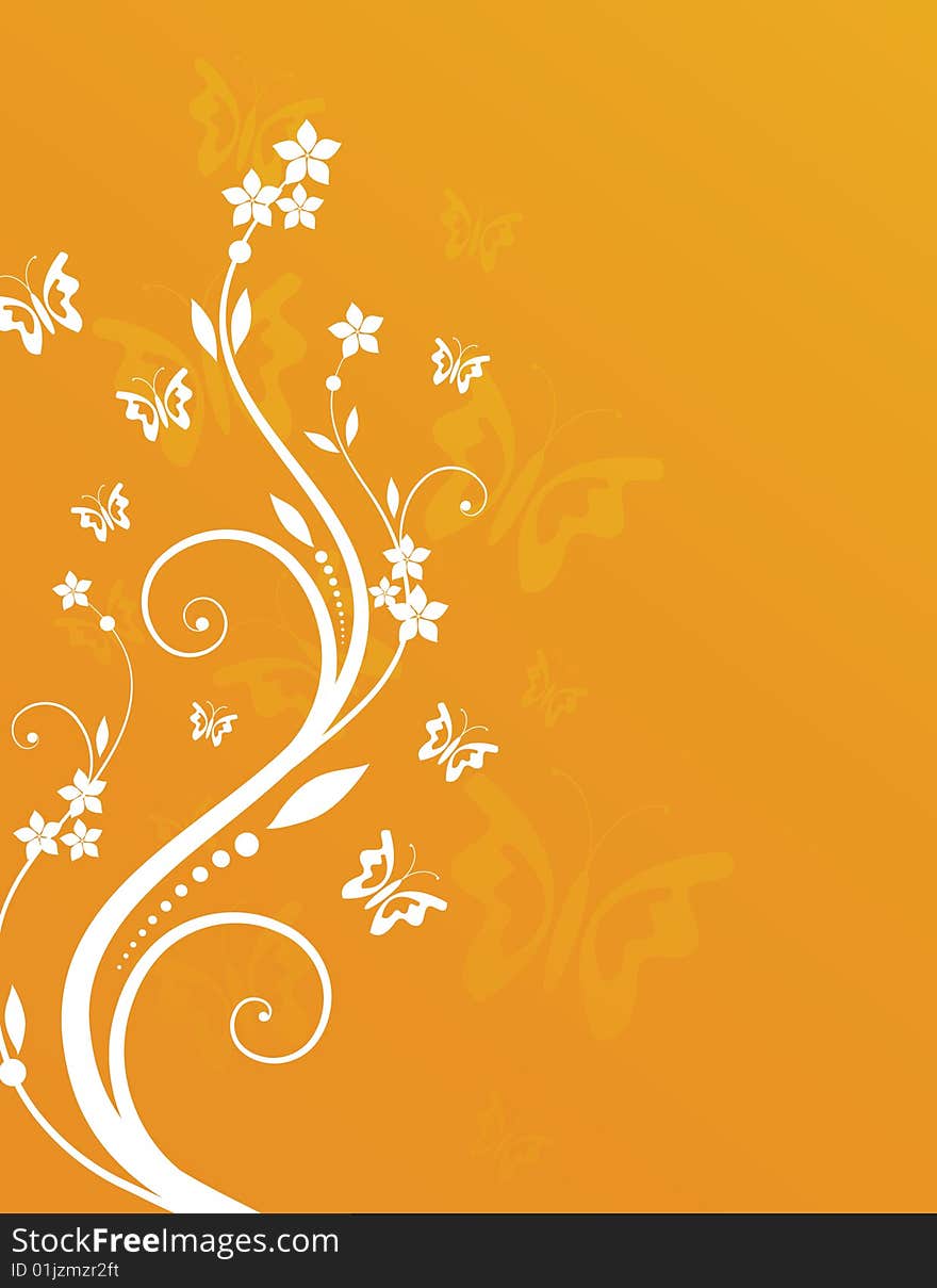 Beautifull summer orange floral background