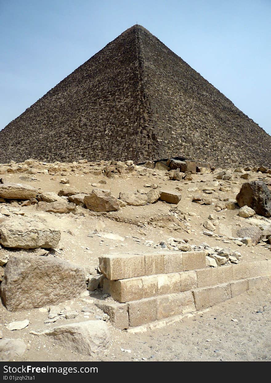 One of the three famous pyramids in Giza.