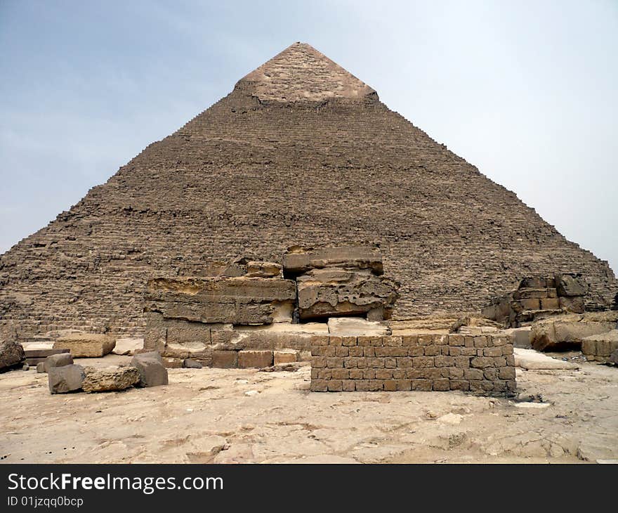 One of the three famous pyramids in Giza.