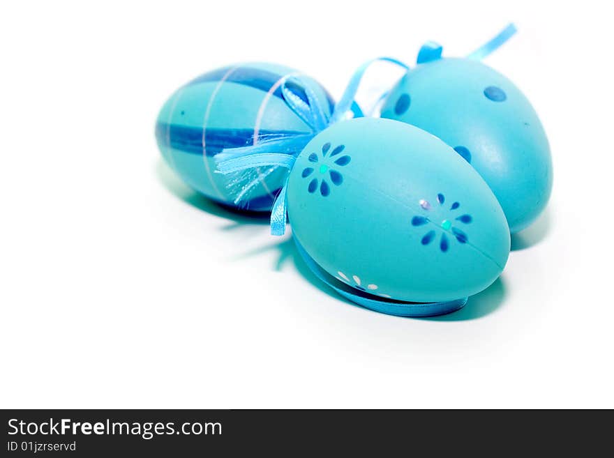 Easter blue eggs isolated on white. Easter blue eggs isolated on white