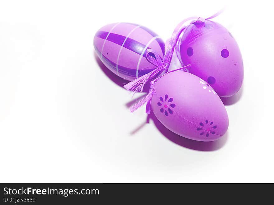 Easter violet eggs isolated on white. Easter violet eggs isolated on white