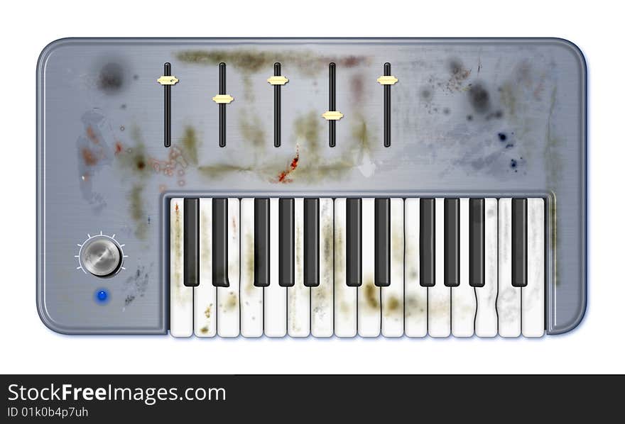 Dirty Broken old Music Keyboard