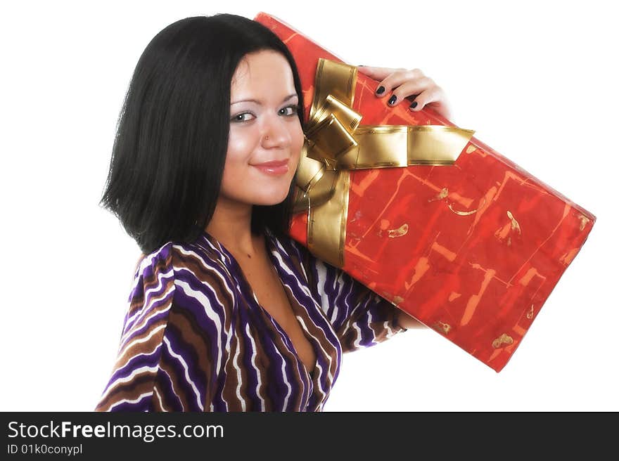 Portrait of young beautiful woman with dark hair. Portrait of young beautiful woman with dark hair.