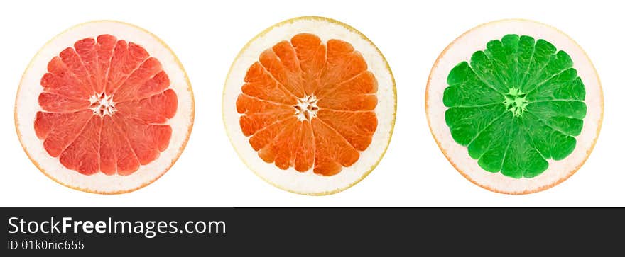 Three Grapefruit Slices