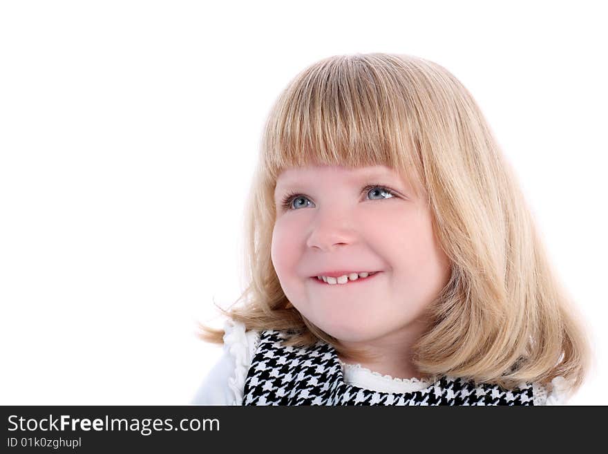 Smiling girl isolated on white