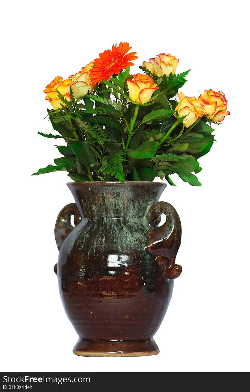 Roses In Flowerpot