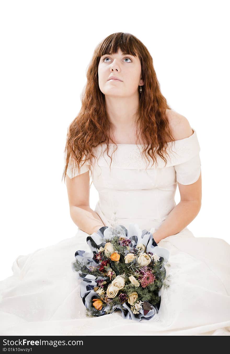 Young pretty girl with a bouquet