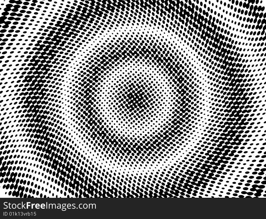 Illustration of halftone background, black, white