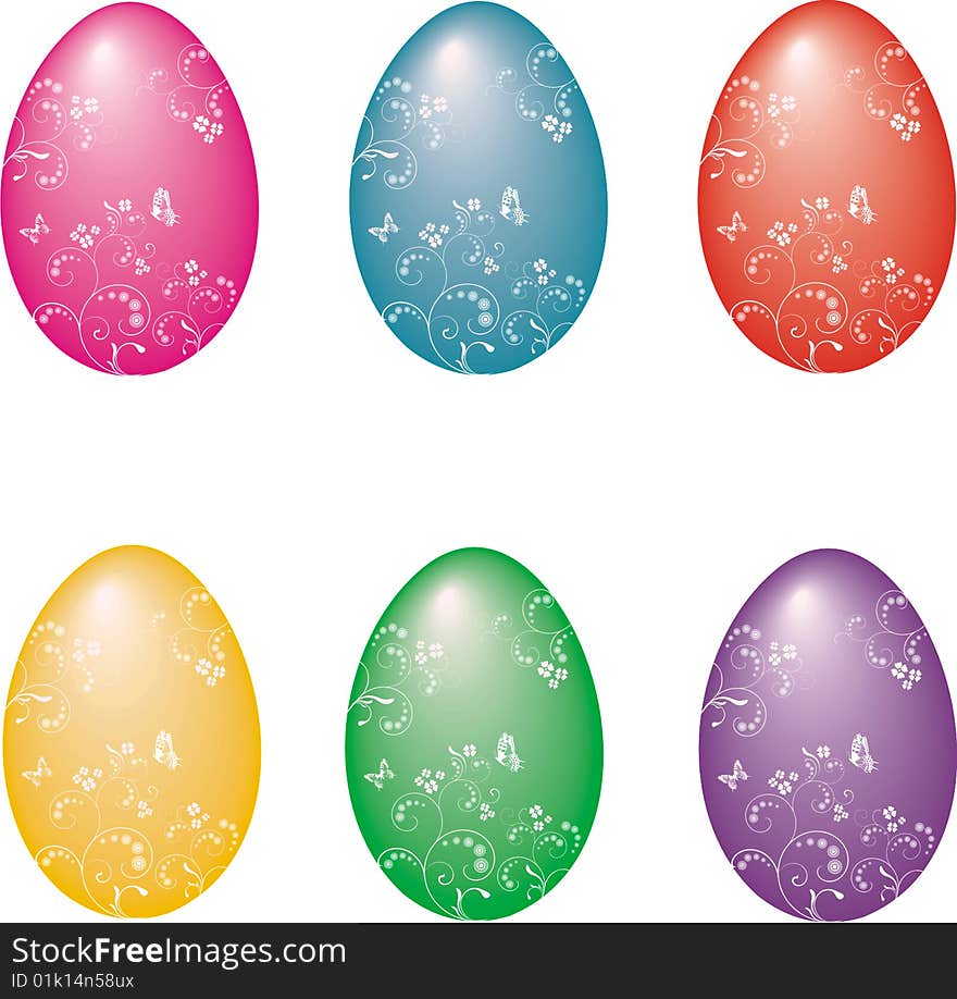 Collection of Easter eggs, vector set for your des