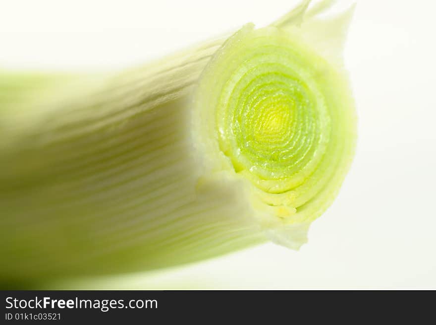 Stalk of leek on a white background. Stalk of leek on a white background.