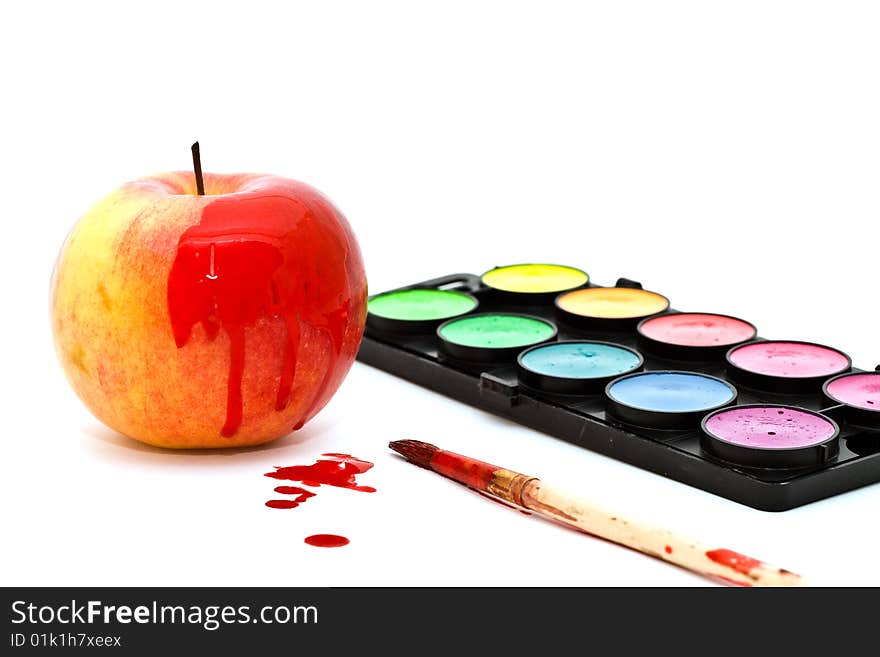 Apple and paints