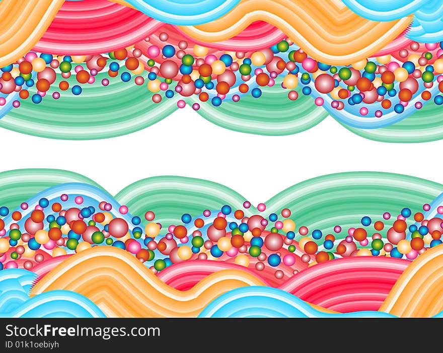 Abstract colourful background with colourful round bubbles and wave. Abstract colourful background with colourful round bubbles and wave