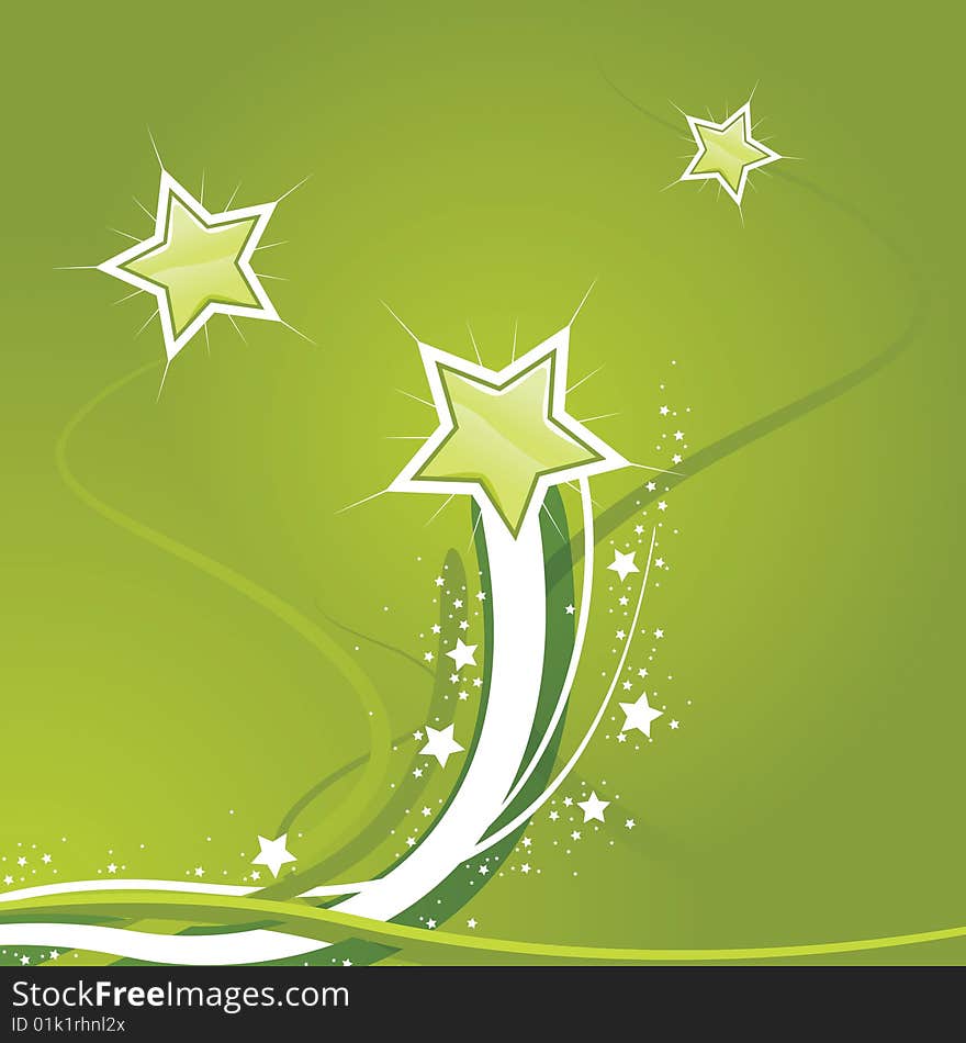 Swirly Star Green illustration Background. Swirly Star Green illustration Background