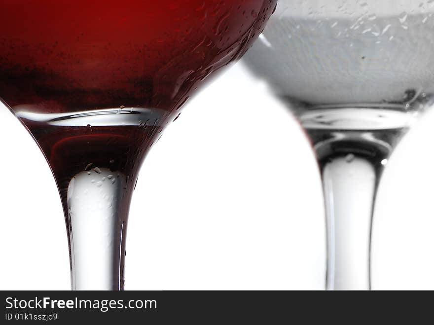 Wine glass on white background